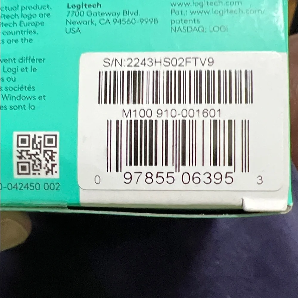 Logitech M100 Wired Mouse in Black New In Box